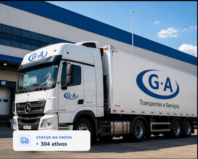 Caminhão do Grupo G-A em operação — status da frota, 304 ativos